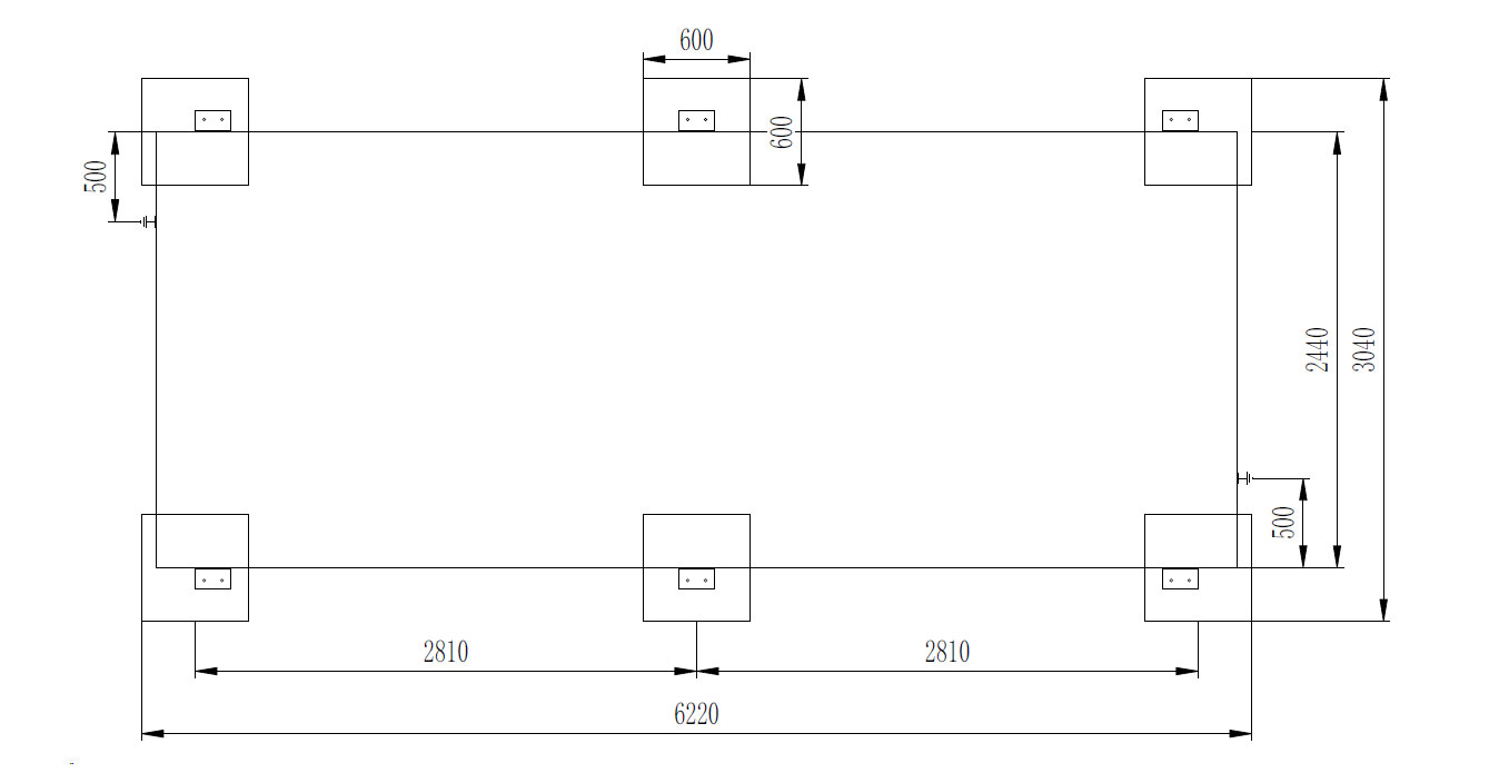 BESS step-up station foundation diagram feet support pillars