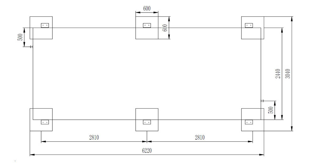 BESS step-up station foundation diagram feet support pillars