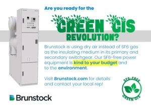 A banner ad: Are you ready for the green GIS revolution? Brunstock is using dry air instead of SF6 gas...