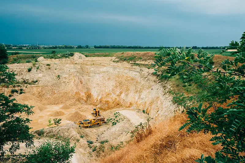 An open pit mine where switchgear substations can be installed