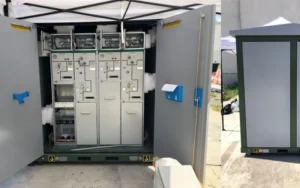 gas insulated switchgear in a kiosk
