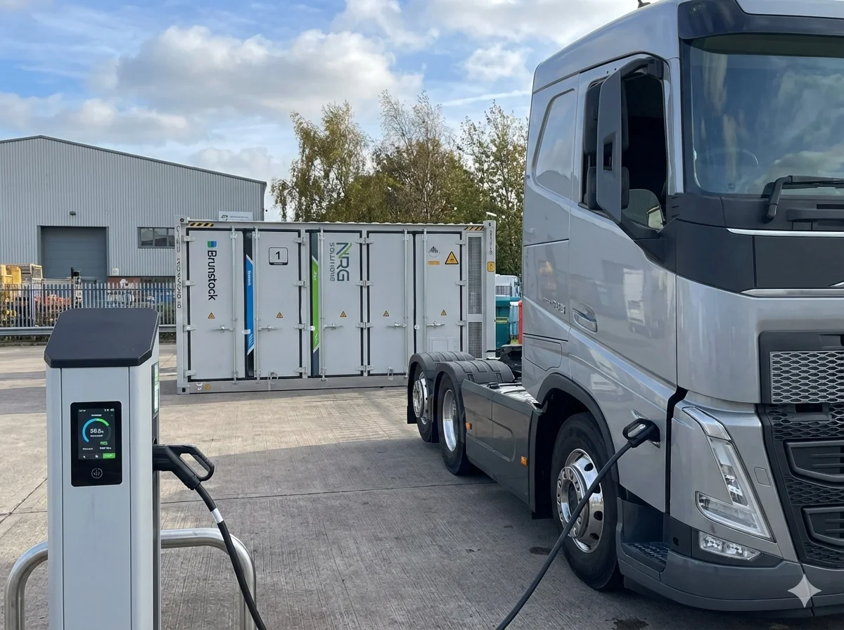 bess-batteriespeicher-ladehub-lkw-zentralschweiz-40mwh Energy charging for EV trucks with support from Brunstock BESS