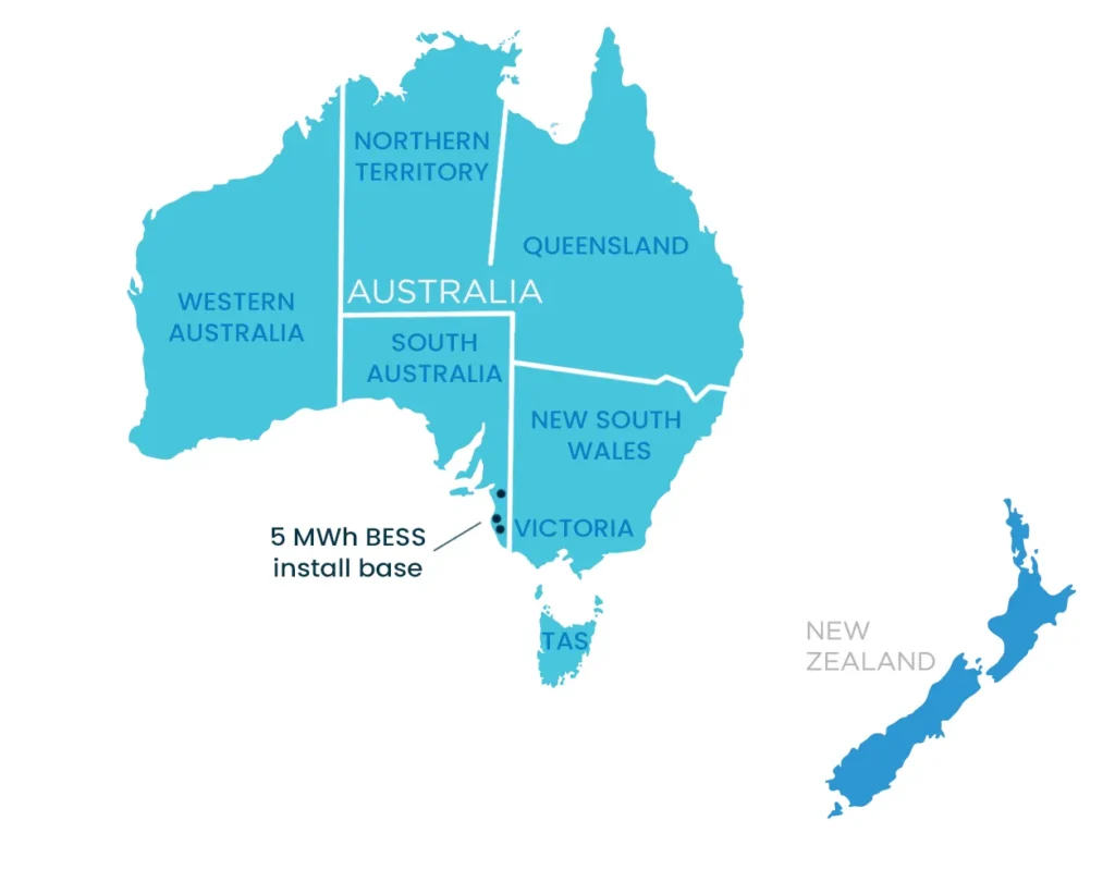 Brunstock 5 MWh BESS install base in Australia