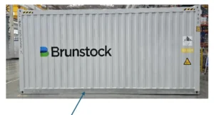 There are galvanised base frames on Brunstock BESS