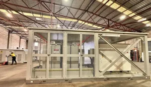 A Brunstock step-up skid station for BESS in our Rocklea assembly facility, South East Queensland