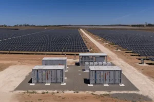 Step-up skid stations and BESS DC blocks made by Brunstock, installed in South Australia